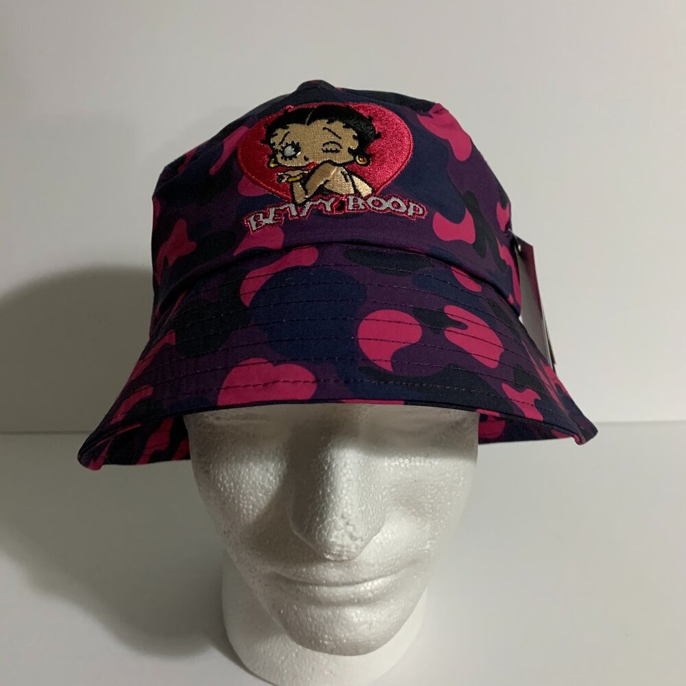 Headgear Classics Bucket Hat Betty Boop Camo Camouflage Purple Pink Cap OSFM